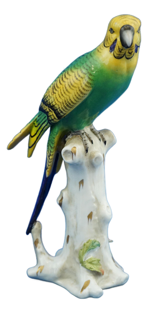 Porcelain Sculpture of Parrot Figurine by Real Casa Ferdinandea or Ginori Doccia, Italy, 1700s-1800s