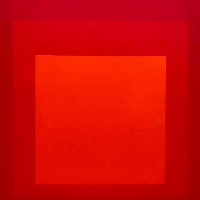 Wood Josef Albers Vintage 1978 Mid Century Modernist Framed Fine Art Silkscreen Print " Homage to the Square " 1969 For Sale - Image 7 of 16