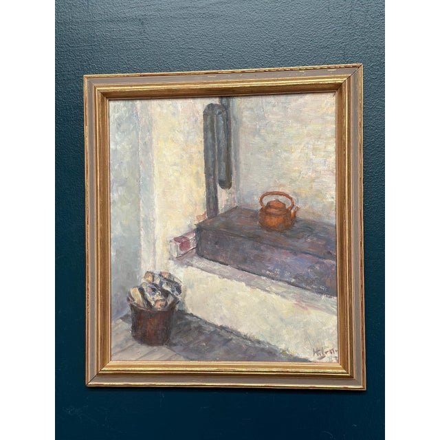 Hanne Jönsson, Panel Oven in the Studio, 1943, Oil on Panel, Framed For Sale - Image 14 of 18