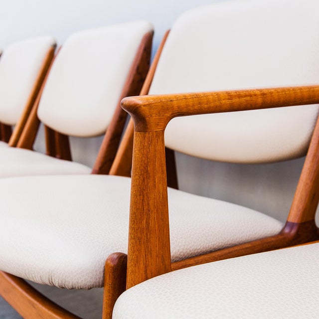 1960s 1960s Restored Arne Vodder Ella Dining Chairs in Teak & Edelman Leather, Danish Mid Century Modern For Sale - Image 5 of 14