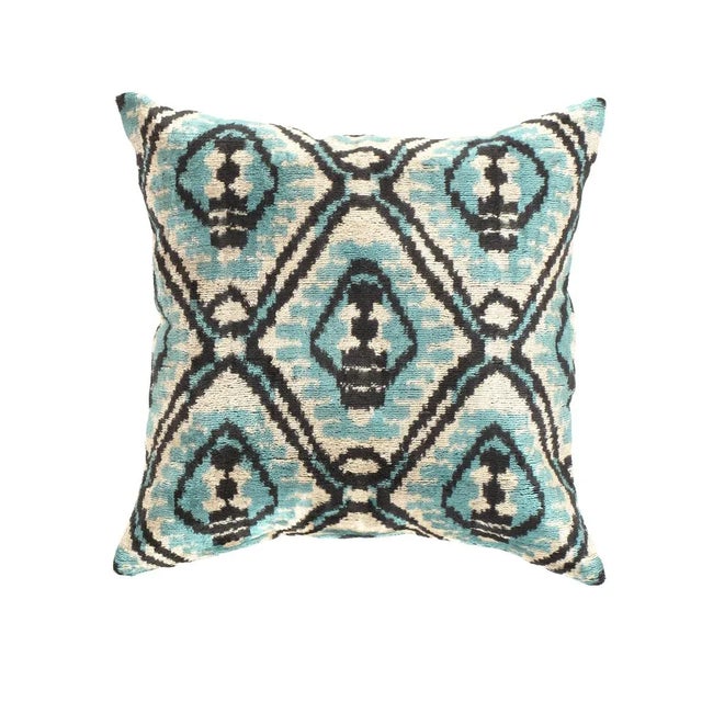 Turkish Turkish Hand Woven Silk Velvet Ikat Pillow 20'' #Ti 289 For Sale - Image 3 of 3