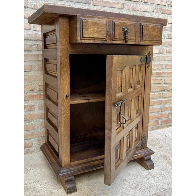 20th Century Spanish Carved Walnut Cabinet, 1940s For Sale - Image 10 of 11