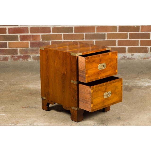 Wood English 19th Century Bissitt & Brunton LTD Campaign Chest with Two Drawers For Sale - Image 7 of 12