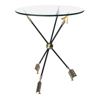 Brass and Iron Arrow Side Table For Sale