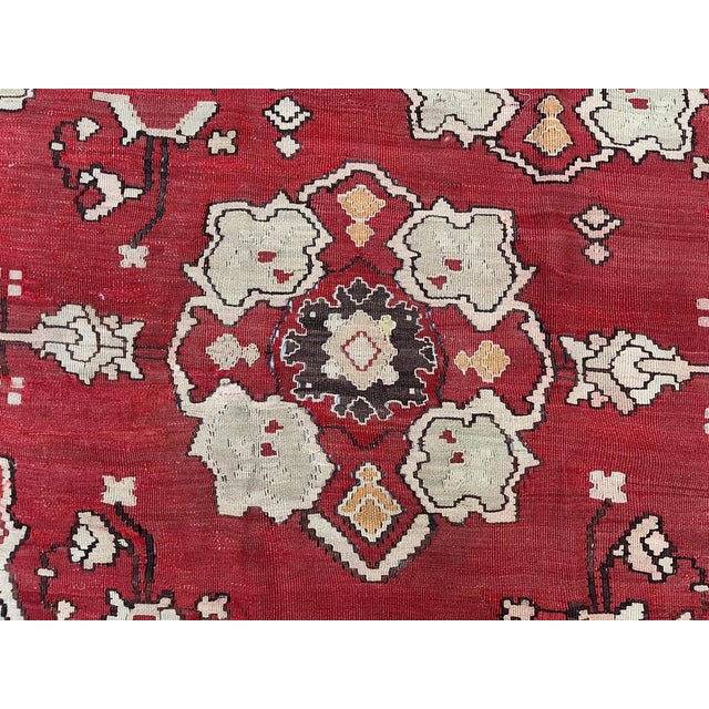 Vintage Turkish Square Kilim Rug in Wool For Sale - Image 9 of 14