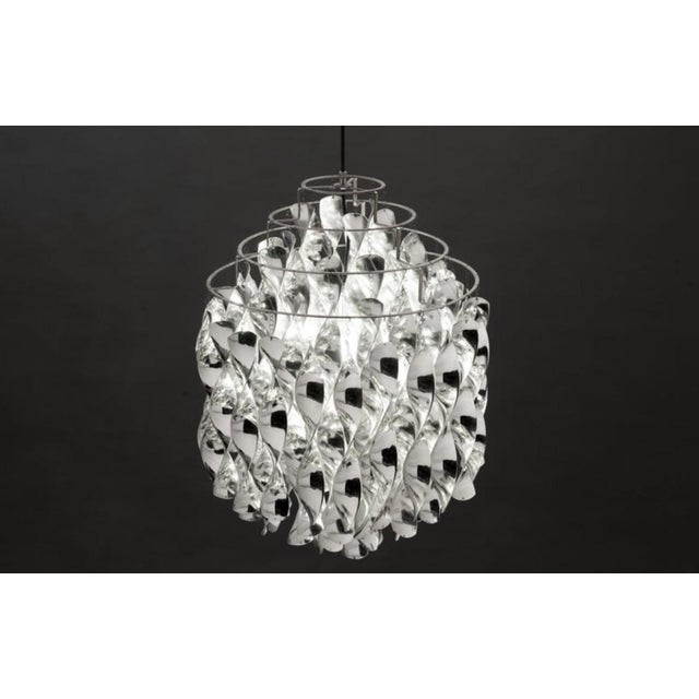 Mid-Century Modern 1970s Silver Spiral Pendant Lamp by Verner Panton For Sale - Image 3 of 11