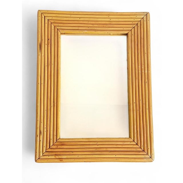 French Riviera Rattan Mirror in the style of Vivai Del Sud, 1960s For Sale - Image 17 of 18