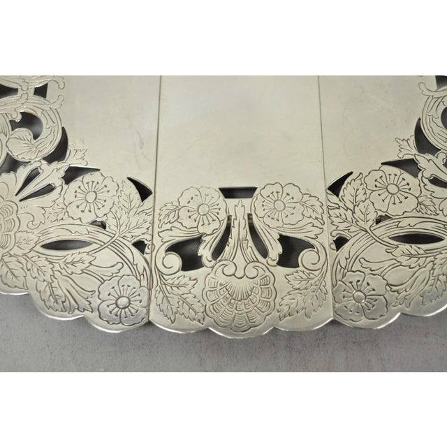 Vintage LBS Co Victorian Silver Plated Expanding 3 Section Pot Trivet For Sale - Image 4 of 14