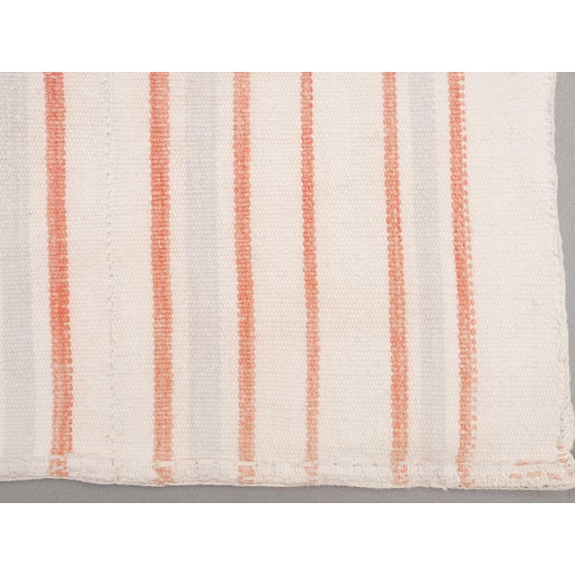 1970s Vintage Handmade Wool Cotton White Runner Rug For Sale - Image 11 of 11