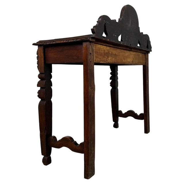 Green 19th Antique Century Victorian Carved Oak Side Table For Sale - Image 8 of 10