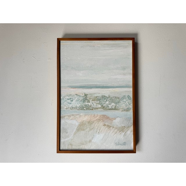 Abstract 1980's Vintage Abstract Expressionist Style Landscape Oil Painting - Framed/ Sold For Sale - Image 3 of 12