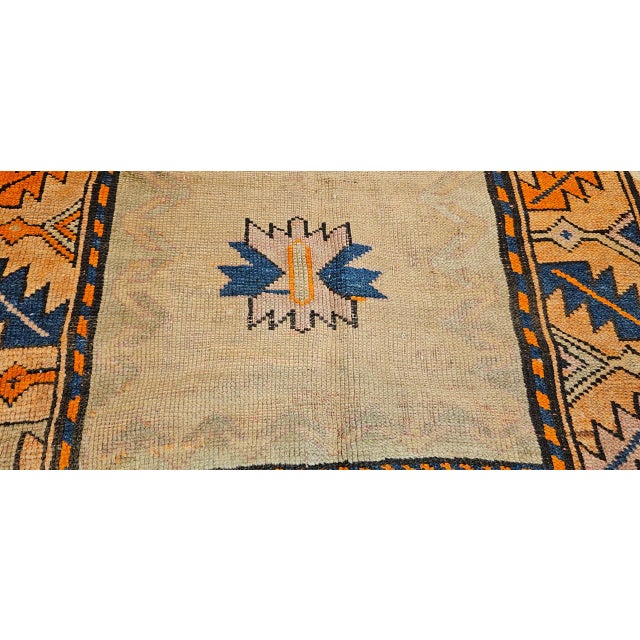 Vintage Persian Kurdish Tribal Area Rug, Hand-Knotted Prayer Pattern, 3x5, Camelhair & Brick Red For Sale - Image 13 of 15