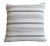 Custom-tailored reversible pillow in designer woven linen cotton blend charcoal gray striped fabric with a white...