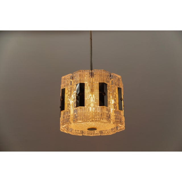 1960s Crystal Glass Pendant Light from Kaiser Leuchten, Germany, 1960s For Sale - Image 5 of 13