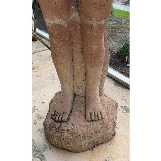 Stone Hand-Carved Sandstone Female Sculpture For Sale - Image 7 of 13