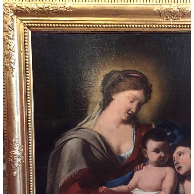 Madonna and Child with the Infant Saint John, 1600s, Oil on Canvas For Sale - Image 4 of 9