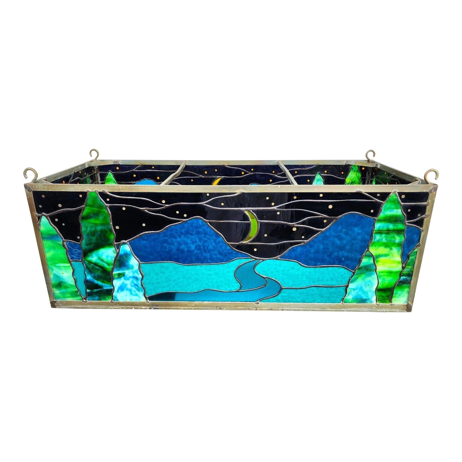 Stained Glass Hanging Ceiling Light Box Custom Made Chairish