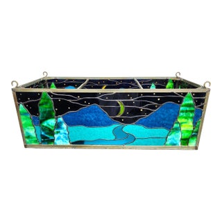 Stained Glass Hanging Ceiling Light Box Custom Made For Sale