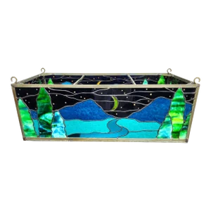 Stained Glass Hanging Ceiling Light Box Custom Made