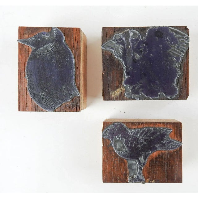 Wood Etched Metal & Wood Print Blocks in the Manner of Leonard Baskin Birds For Sale - Image 7 of 7
