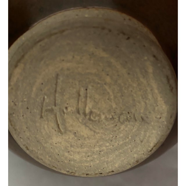 Mid 20th Century Mid 20th Century David Holleman Signed Drip Glaze Stoneware Weed Vase For Sale - Image 5 of 5