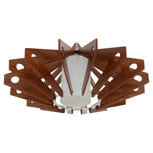 Mid-Century Wooden Pendant, Former Czechoslovakia, 1970s For Sale - Image 16 of 16