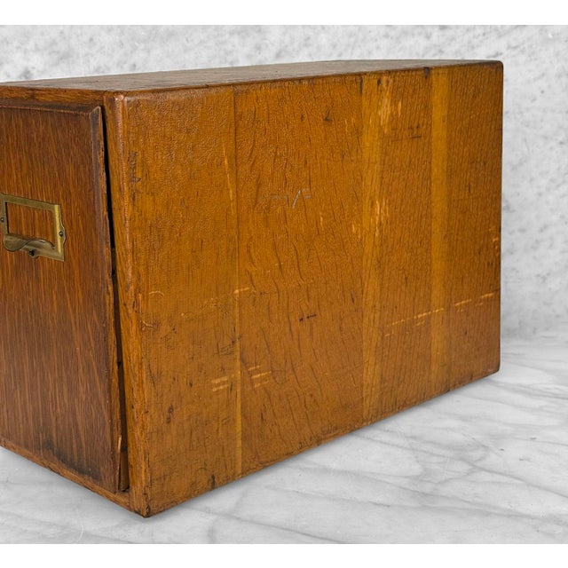Antique Quartersawn Oak Library File Card Catalog Cabinet by Shaw-Walker For Sale - Image 9 of 11