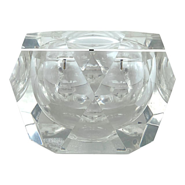 1970s Carole Stupell Faceted Swivel Top Lucite Ice Bucket, Octagonal For Sale