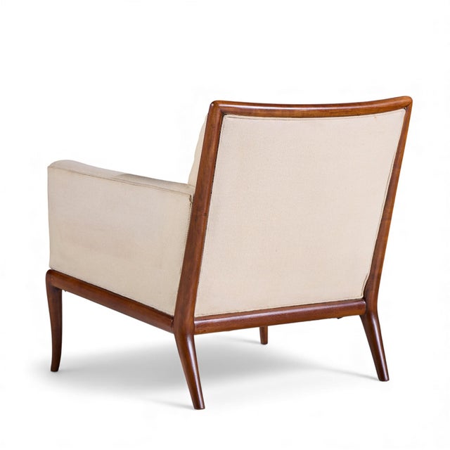 Brown Robsjohn Gibbings for Widdicomb Mid Century Walnut Saber Leg Lounge Chairs – Pair For Sale - Image 8 of 12