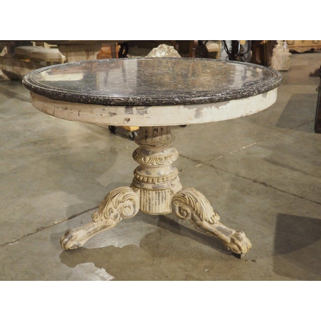 Early 19th Century Painted French Gueridon Center Table With Saint-Anne Marble For Sale - Image 12 of 18