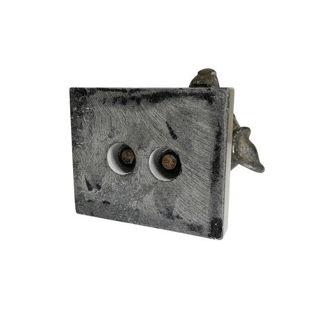 1990s Black Metal Dog Retriever Bust on Black Marble Base For Sale In New York - Image 6 of 6