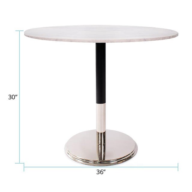 2020s Micca Bistro Table in White Marble For Sale - Image 5 of 9