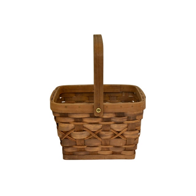 Wood Reed & Wood Basket For Sale - Image 7 of 7