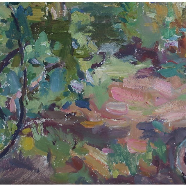 1980s Ukrainian Impressionism Oil Painting: Summer Rural Landscape, 1980s 58-58 For Sale - Image 5 of 6