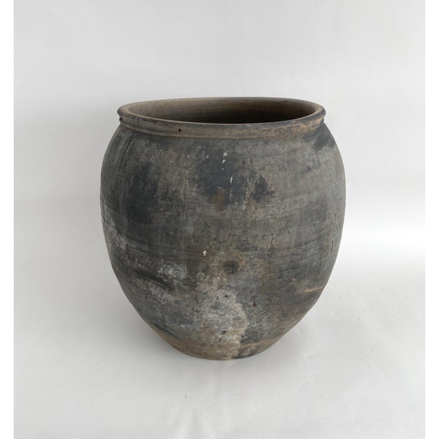 Antique Large Matte Black Pottery Jug Chairish