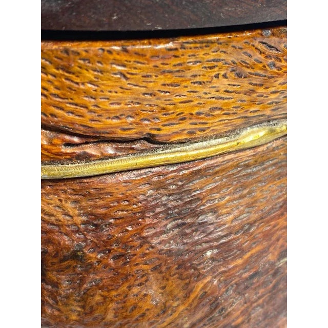 Brown Wood and Brass Tabacco Pot, French, 1970s For Sale - Image 4 of 10