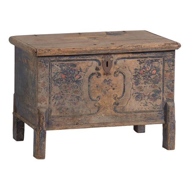 Antique Hand-Painted Wedding Chest, 1846 For Sale