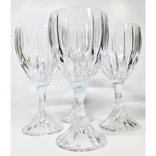 Art Deco Late 20th Century Hollywood Regency Crystal Goblets- Set of Four For Sale - Image 3 of 18