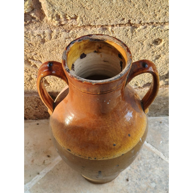 Orange Antique Mediterranean Amphora, 1890s For Sale - Image 8 of 8