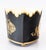 Neoclassical Vintage Italian Black and Gilt Tole Floral Jardiniere Cachepot For Sale - Image 3 of 11
