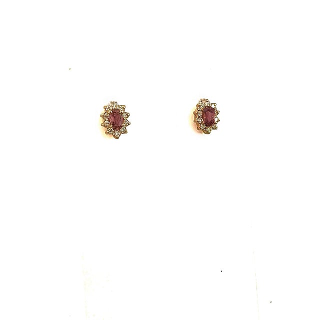 Metal Natural Sapphire Diamond Stud Earrings 14k W Gold 0.90 TCW Certified For Sale - Image 7 of 10