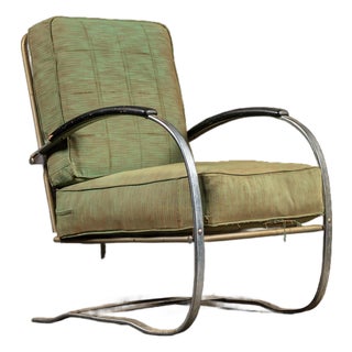 Vintage After-Wolfgang Hoffmann Chrome Springer Armchair For Sale