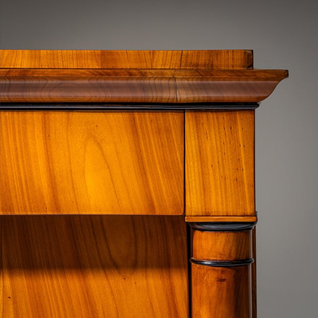 Brown Antique German Biedermeier Secretaire in Cherry, 1830 For Sale - Image 8 of 14