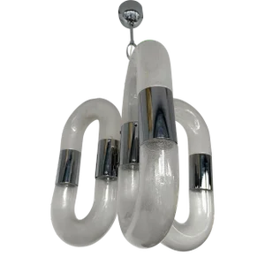 Chandelier Murano Glass and Metal by Aldo Nason for Mazzega, Italy, 1970s