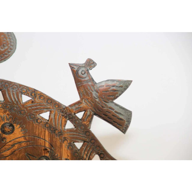 Vintage Moroccan Copper Hanukkah Candle Menorah, Jewish Judaica, Circa 1950. For Sale - Image 12 of 13
