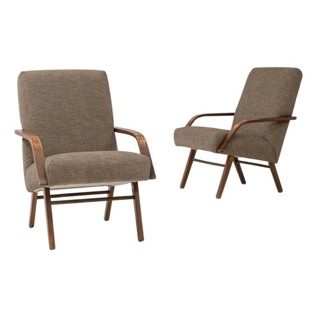 1960s Czech Upholstered Armchairs By TON - A Pair For Sale