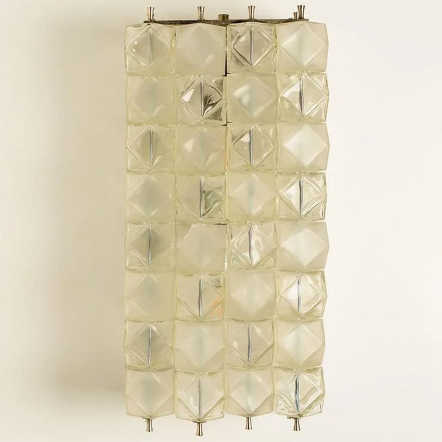 Crystal and Nickel Plated Wall Lamps by Filvem Voghera, 1968, Set of 2 For Sale - Image 10 of 15