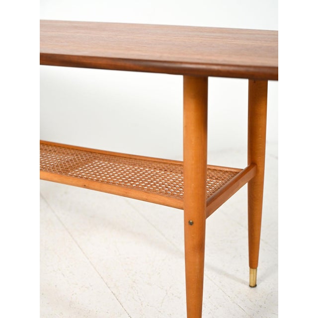 Vintage Scandinavian Teak Coffee Table with Boat-Shaped Top, 1960s For Sale - Image 6 of 10