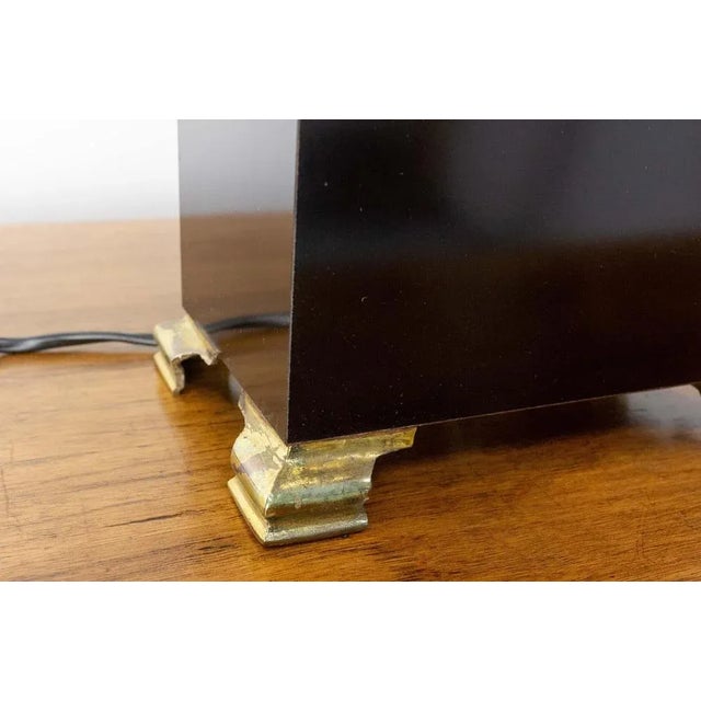 Black Mid-Century French Table Lamp in Black & Butterflies, 1970s For Sale - Image 8 of 10