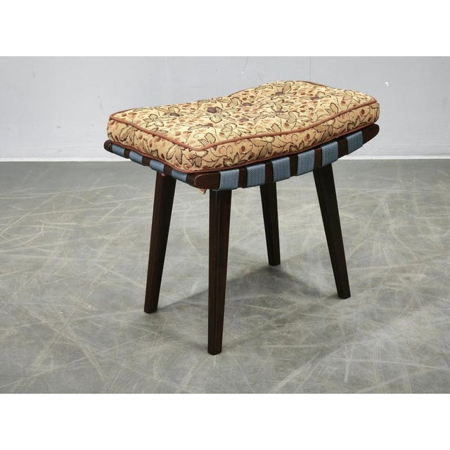 Mid-Century Beech Stool with Cushion from TON, Czechoslovakia, 1956 For Sale - Image 6 of 12